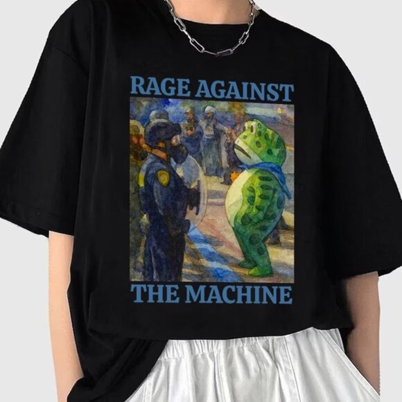 Portland Frog Protest Gildan Tee I Stand With Frog Rage Against Shirt - Picture 1 of 2